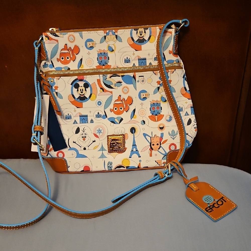 Dooney & Bourke Disney Crossbody Bag  NWT EPCOT Blue and Tan
